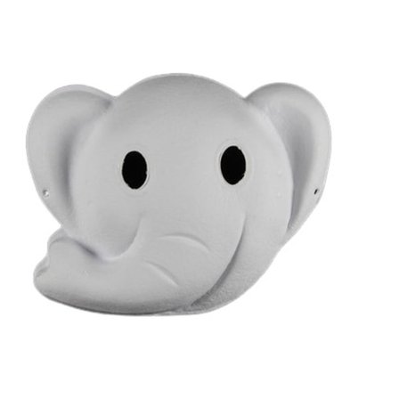 Barnemaske Hvit Håndmalt Pappmaske Barnemaling Maske Hvit Embryo Fargemaske Elefant