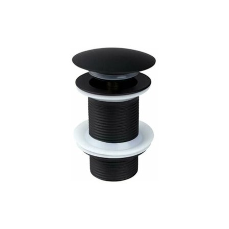 Svart bottenventil utan överfyllnad, universal svart pop-up bottenventil, avloppsplugg utan överfyllnad, avloppsventil utan överfyllnad, automatisk 