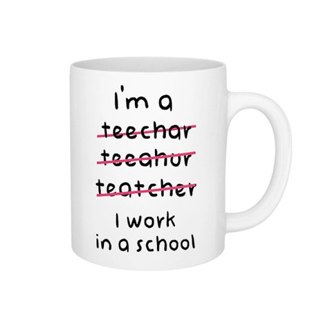 Sjov Lærer Krus – 350 ml Keramisk Kaffekop, “Jeg er Lærer” Overstreget Design, Lærer til Arbejde