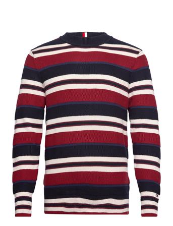Stripe Crew Neck Sweater Neulepaita Pyöreä Kaula-aukko Monivärinen/Kuvioitu Tommy Hilfiger