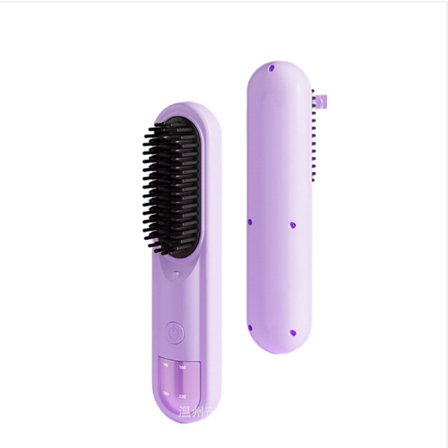 Trådløs ionisk hårbørste - glat & krøl, anti-skoldning, genopladelig Purple