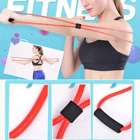 Kuntoilun vastusnauha - 8 muotoinen lateksi fitness vastusnauha jooga veto köysi letku työkalu