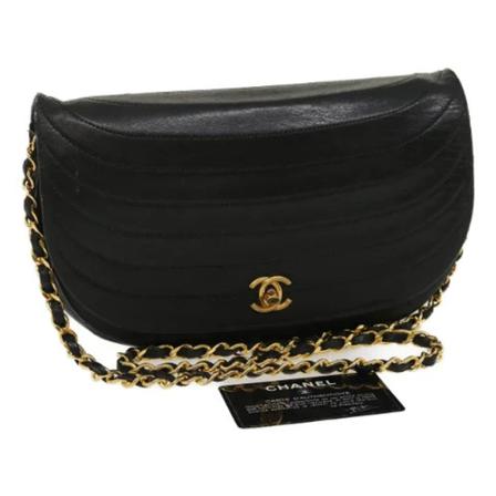 Chanel Vintage, Pre-owned Leather Shoulder Bag Zwart, Dames, Maat:ONE Size,leer