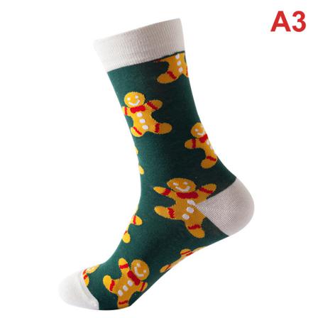 1 Par Mid Calf Strumpor Damer Herr Christmas Cotton Crew Socks Str