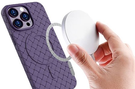 MagSafe vævet etui til iPhone 15 - marineblå