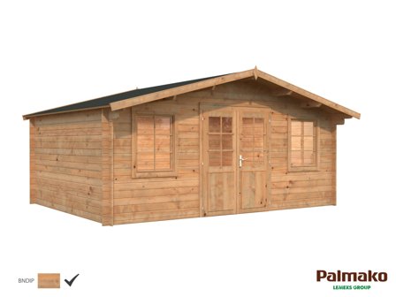 Palmako Klara Stuga 17,4 m²/inv. 17 m², utan golv, brun, impr., Stugor & förråd