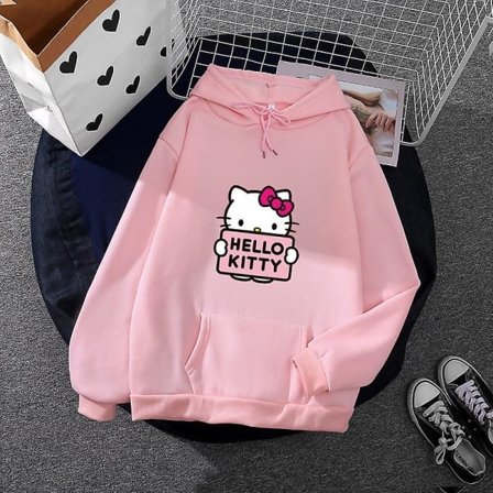 Tegneserie Sanrio Hello-kitty sød hættetrøje kompatibilitet med kvinder koreanske piger mode trøje forår og efterår model tøj afslappet langærmet L L 