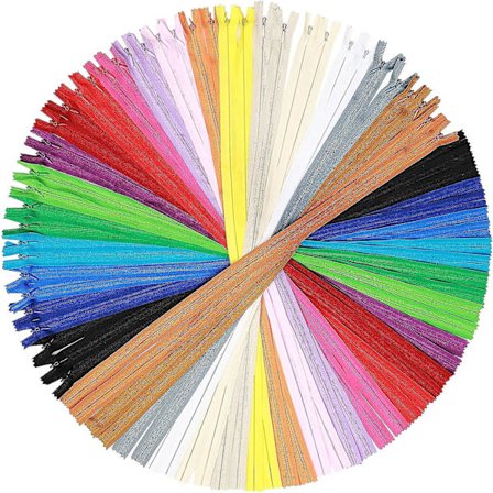 100 stk. 56 cm Nylon Usynlig Glidelås Bulk Fargerike Skjulte Glidelåser For Søm Skjulte Puteglidelåser For Stoff Håndverk Kjolepute Skredder Klær Cl