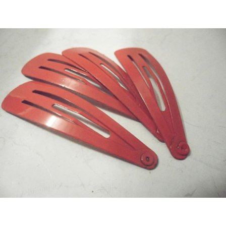 REA___*24 ST. Röda click-clack hårspänne