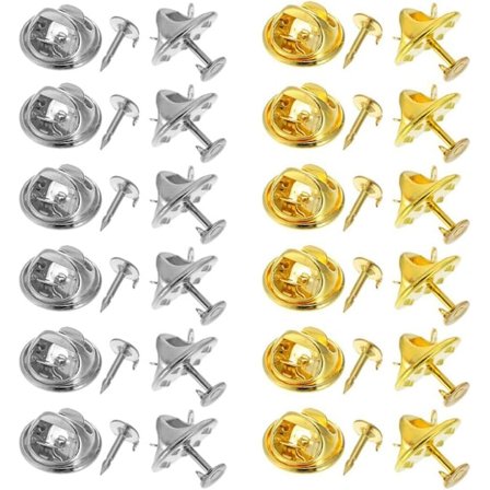 100 par sommerfuglnåler, koblingsfester, sommerfuglklemmer, nåler, for gjør-det-selv, slips, jakker, hatter, vesker (sølv +