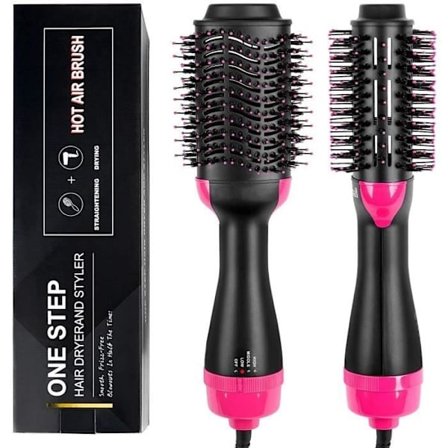 3-i-1 Fønbørste, Multifunksjonell Varmebørste, Negativ Ion Hårbørste, Varmluftsbørste, Rettetangbørste