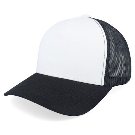 Equip - Schwarz trucker Cap - Blank White/Black A-frame Trucker @ Hatstore