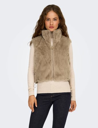 ONLY Onldana Faux Fur Rev.waistcoat Otw Cc - Beige - XL
