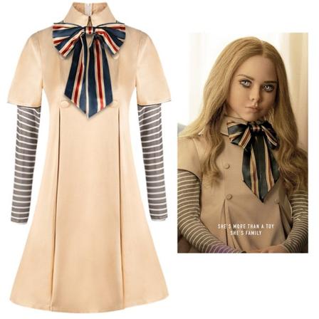 IC Thriller Film Cosplay Kostume Megan Kjole AI Dukke Robot Kjole zy L