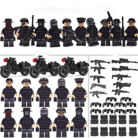 IC Ghost Special Forces [pakke med 10 figurer/sett] og utstyr Cobi Cada-kompatibel spøkkommando 10 stk