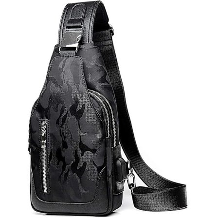 Fashion Herr Bröstväska Herr Messenger Bag Axelväska Med Usb Vattentät Crossbody Bag Sling Bag För Cykling, Äventyr, Ridning, Jakt, Resor C