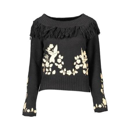 Blugirl, Round-neck Knitwear Czarny, Kobieta, Rozmiar: M