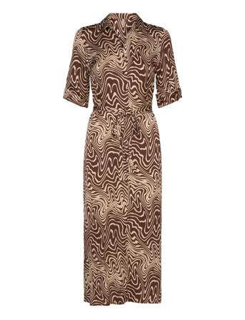 Sc-Luna Dresses Shirt Dresses Brun Soyaconcept*Betinget Tilbud