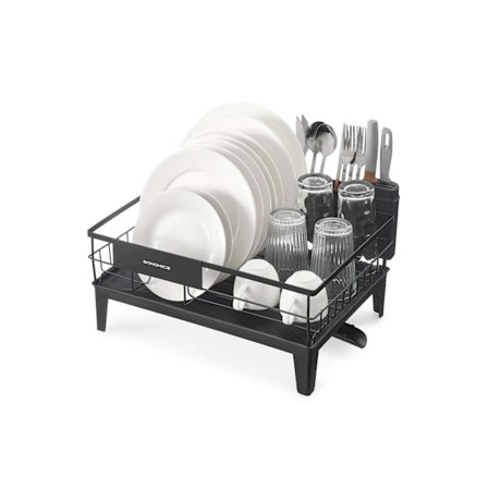 Rootz diskmedel - skålställ - torkstativ - stål & pp plast - rymdbesparande - 31 cm x 42 cm x 18,5 cm - svart
