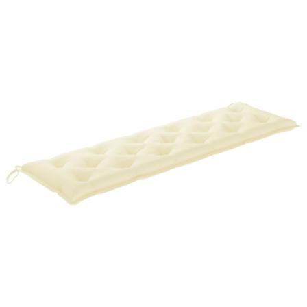 Vidaxl Bänkdyna För Trädgården Gräddvit 180x50x7 Cm Tyg Vit