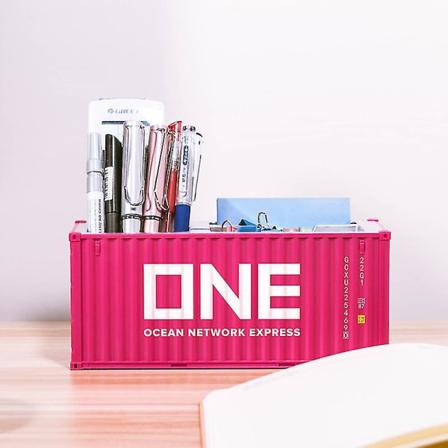 20ft Mini Fraktbehållare Modell Leksaker Lastbehållare Maritimo Diecast Container Fartyg Box Pennhållare Kontorsgåvor Anpassad Logotyp ONE-R 30 Pen 