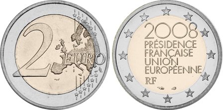 Frankrig 2008 - Det franske formandskab - 2 euro mønt
