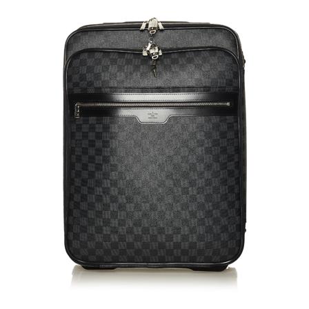 Louis Vuitton Vintage Damier Graphite Pegase 55 Canvas Damier Canvas France svart, Dam Vintage Väskor, Dam, Storlek: ONE SIZE