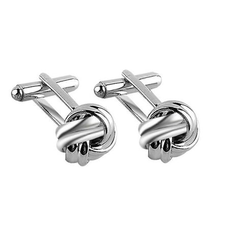Solmuskalvosinnapit, 1 pari, paidan kalvosinnapit, ainutlaatuinen liike-elämän hää lahja miehille (hopea)