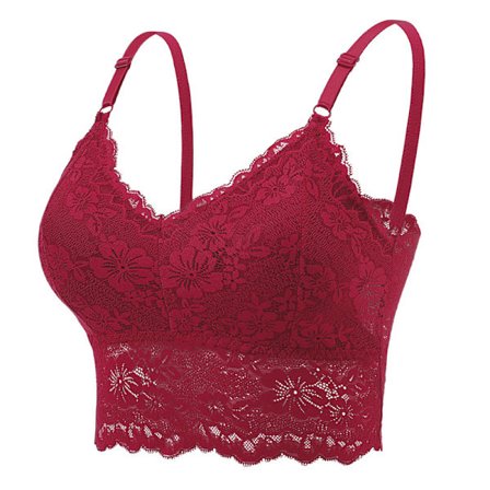 Plus Size Säädettävät Pitsi-Rintaliivit Naisille Bralette Pehmustetut Pitsi-Bandeau-Rintaliivit