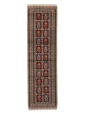 Tapis D'orient Turkaman 82X292 De Couloir Marron/Noir (Laine, Perse)