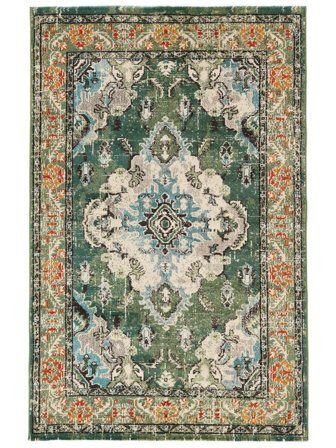 Vintage Medallion Small Leia Rug - Green 120X170 In Classic Style
