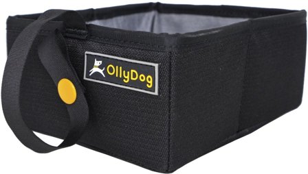 OllyDog Crumple Travel Bowl Raven - Mat- og Vannskåler