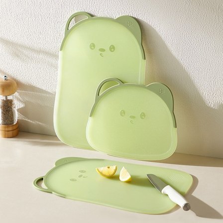 2 stk. Sæt Store/Små Søde Bjørneformede Skærebrætter til Hjemmet Ideelle til Frugt- og Grøntsagsskæring Kompakte Køkkenskærebrætter Tåler 