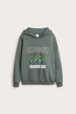 Kappahl | Bluza z kapturem, Minecraft | Zielony khaki