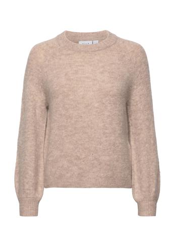 Vijamina O-Neck L/S Knit Top - Beige Vila