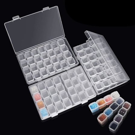 Timantti-kirjontakotelo, 3-pakkauksessa, 28 lokeroa