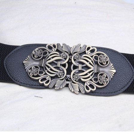 Palace dekoration lös spänne retro bälte (svart), bredd 6cm, le