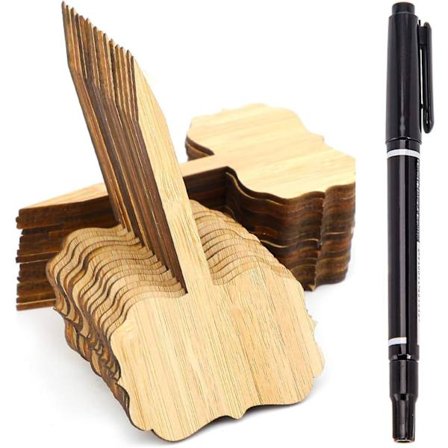 30 st Bambu Växtetiketter Skylt Grön Trädtyp Växtmarkörer Trädgårdsetikett Kompatibel med Trädgårdskrukor Grönsaker (39 X 24 Tum)