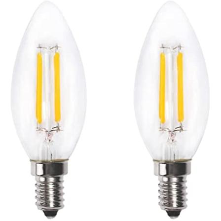 E14 LED-lamppu 4W Lämmin Valkoinen 2700K 400lm Pieni Edison-kierrekynttilälamppu 2-pakkauksessa