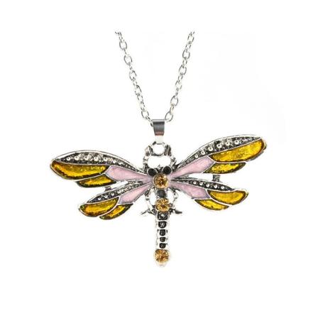 Halssmycke - Brun/gul trollslända - 50cm halsband Brown Brun