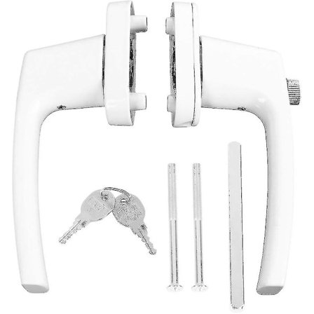 Dubbelsidigt Solid Tjockt Handtag med Nycklar för Dörr och Fönster Vit [DB]