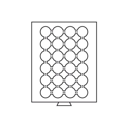 Møntboks til møntkapsler - Røgfarvet - 24 inddelinger til CAPS - Leuchtturm