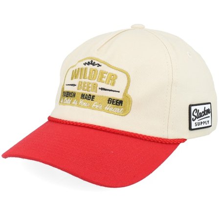 Slacker Supply - Bege adjustable Boné - Wilder Beer Rope Golfer Stone/Red A-frame Adjustable @ Hatstore