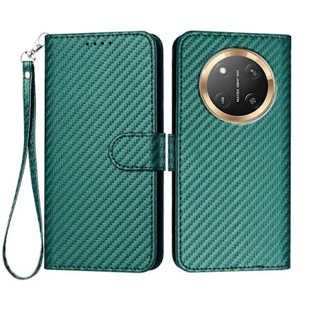 For Honor X60 Pro 5G/Honor Magic7 Lite 5G/Honor X9c 5G Lompakkokotelo Hihnalla, Hiilikuitukuvio L