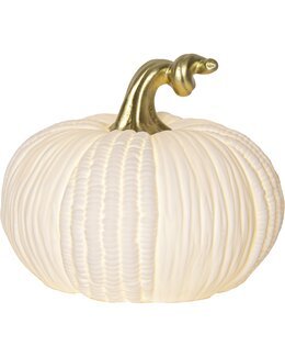 Bordsdekoration Pumpkin LED, batteridriven Vit - 17x15x17 cm - Star Trading