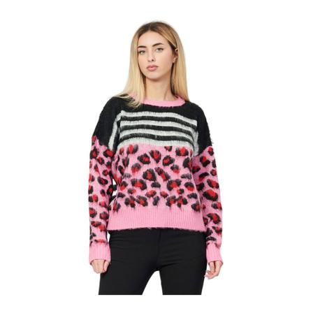 Fracomina Round-neck Strik Pink, Dame Striktrøjer