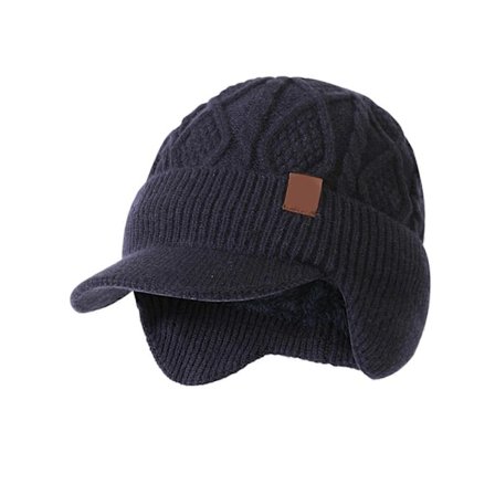 Herre Varm Strikket Hue med Tykt For Øreklapper Vinter Varm Baseball Kasket til Ski Bjergbestigning Daglig Transport