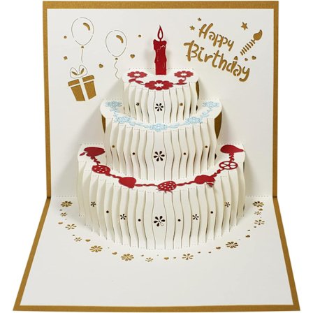 Grattis på födelsedagen 3D Pop Up Gratulationskort för Mamma Pappa Barn Kvinnor