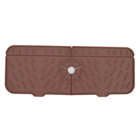 Vattenabsorberande Köksblandarmatta, Tvättbar, Återanvändbar, Silikon, för Diskbänk, Bänkskiva, Vattenuppsamlare för Kök, Badrum, Husbil, Brun