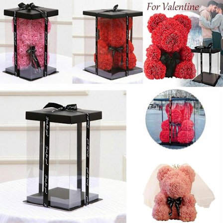 25 cm Skumrose Teddybjørn Boks Valentinsdag Bursdagsgave